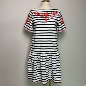 NWT Kate spade Broome street stripe embroidered dress size XS